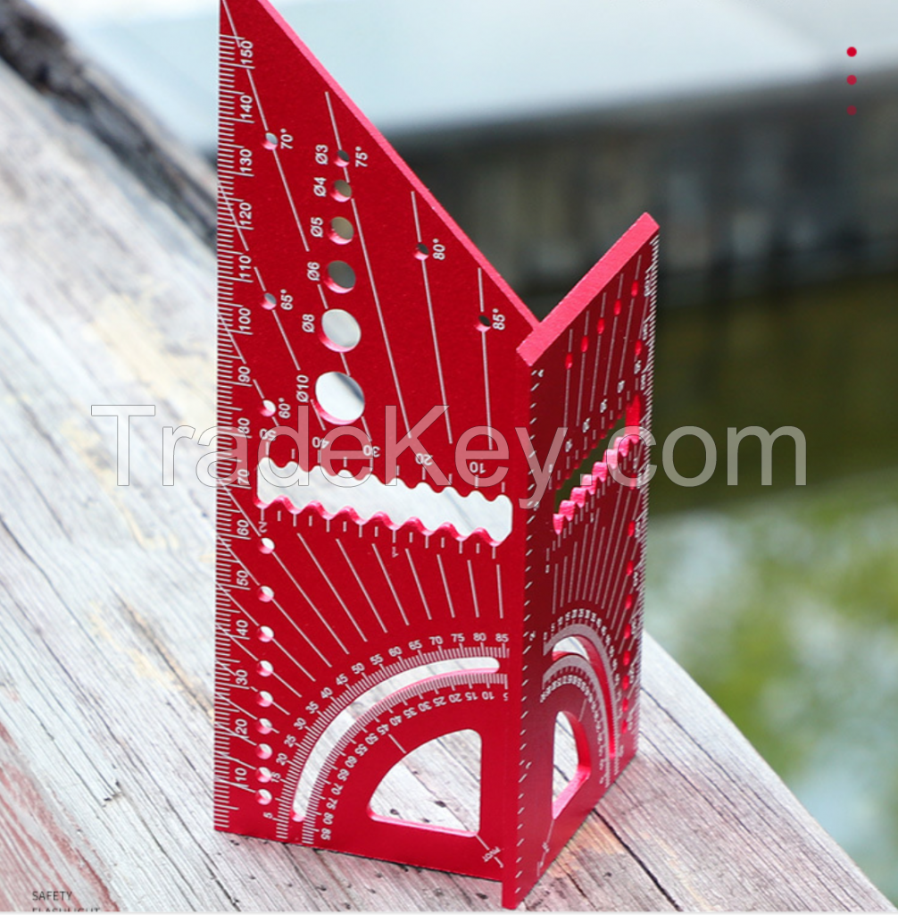 Metal Hole Ruler 3D Woodworking Carpenter Mitre square Ruler Woodworking square