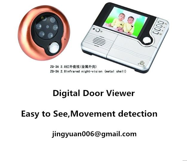 2.8" LCD Screen Digital Door Viewer  Movement Detection Alarmsystem 1 Lithium Battery