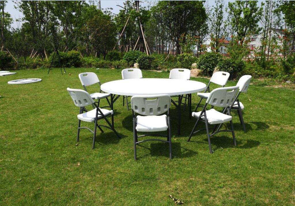 Plastic folding table and chair for wedding campping party
