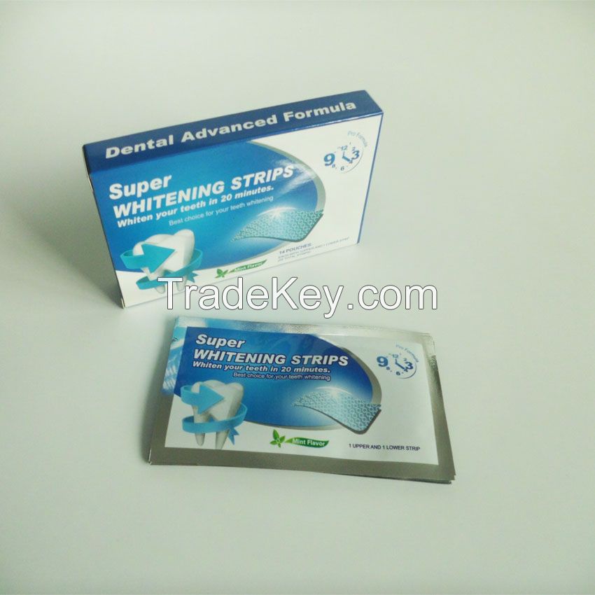 Hot selling plastic teeth whitening strip 28pcs , non peroxide /hp