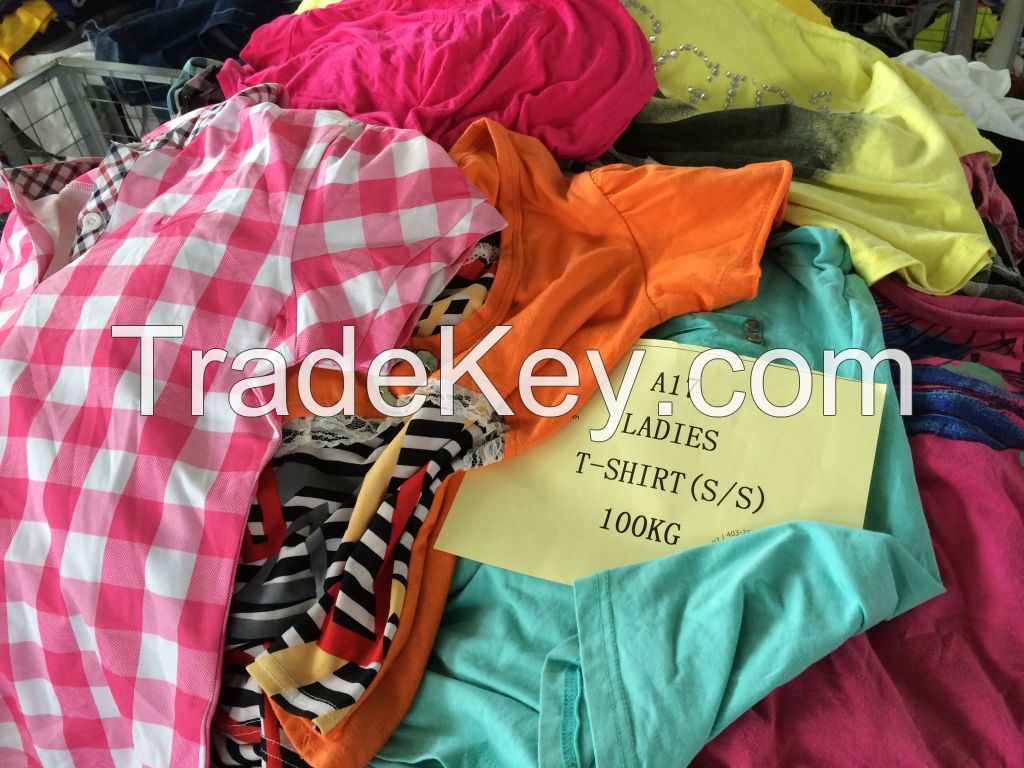 used clothing, ladies T-shirt, bags, shoes