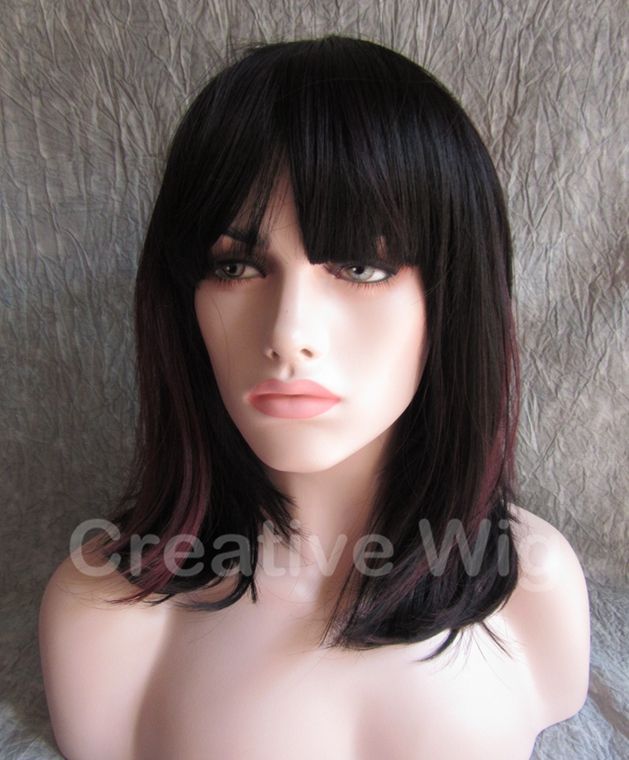 fading colors Medium Heat Resistant Elegant Hair Wig Wigs