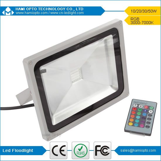 IP65 remote control 30w RGB led flood light AC85-265V