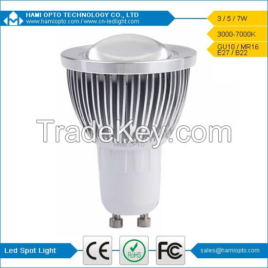 3 Years Warranty Dimmable 3W GU10 Led Spot Light COB AC85-265V