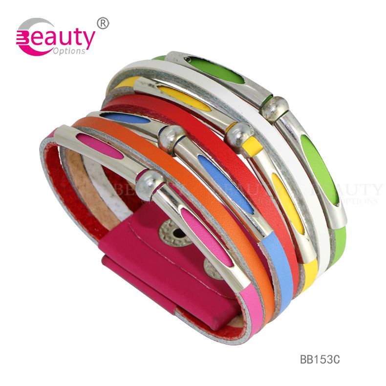 Punk Style Colourful PU Man-made Leather Bracelet