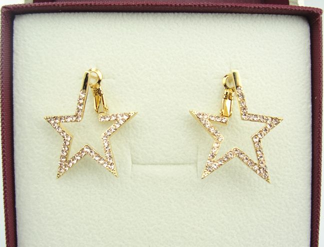 Super Nice Shiny Star Crystal Earrings For Lady Item ID #BLYE-016542B-A