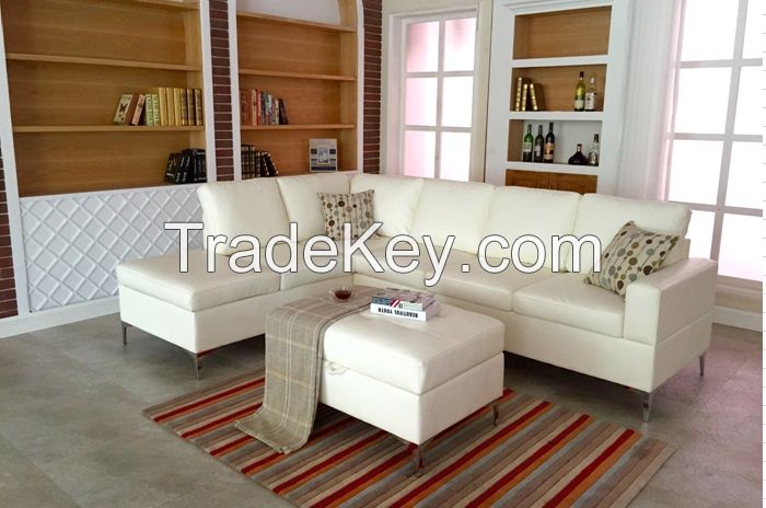 Sectional sofa set with storage ottoman