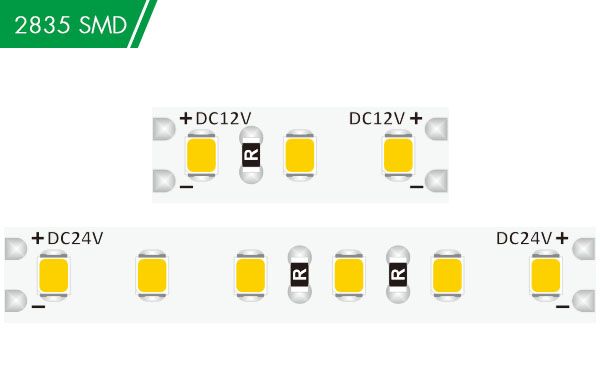 DC12/24V 2835 120LED 8mm White Strip light