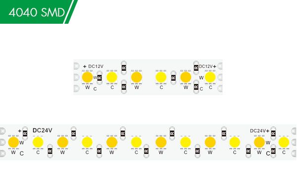 DC12/24V 4040 120LED 10mm White+Warm White Strip light