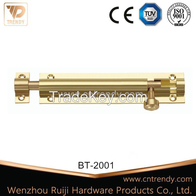 Gold Brass Straight Barrel Bolt with Tower Head (BT-2001)