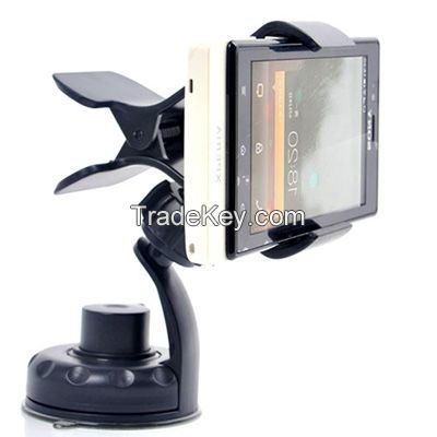 Dual clamps phone car dash board holder