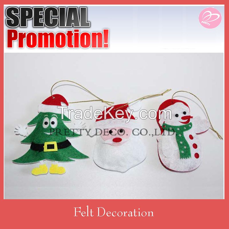 2015 Padding Christmas item , plush felt christmas gift, Felt hanging xmas figure stuffed with sintepon