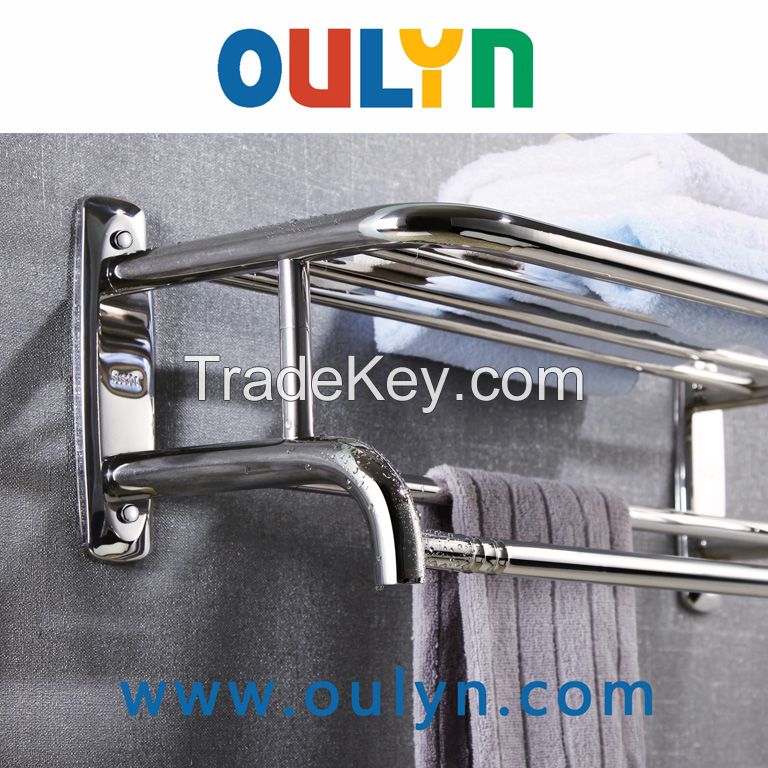 hanging stainless steel polished bathroom towel racks