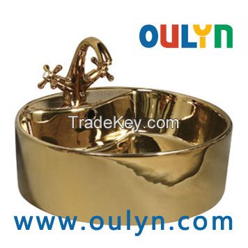 gold color bathroom wash basin