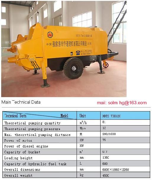 Trailed concrete pump, stationary, cement pump