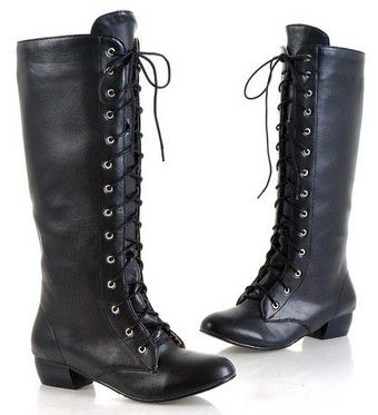 Sell Women Long Lace-up Flat Boots