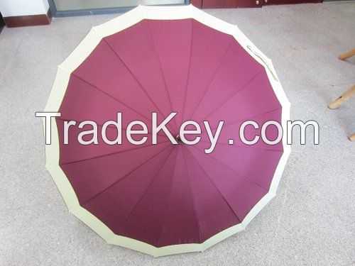 High Quality Long Rain Umbrellas with 16 Ribs