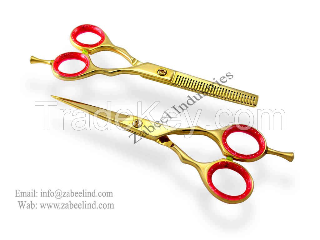 Professional Barber Salon Golden Scissors Set By Zabeel Industries