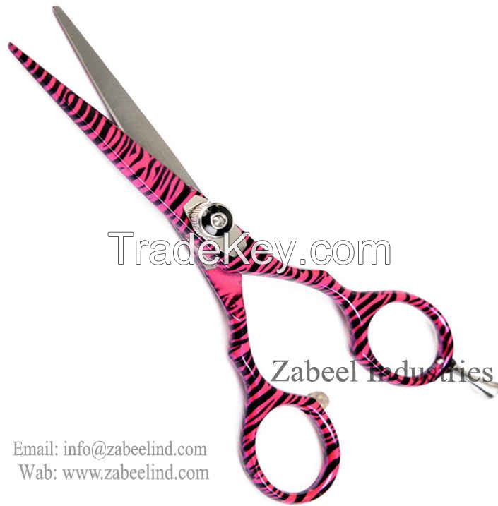 Professional Hairdressing Hair Cutting Scissor Black Pink Zebra By Zabeel Industries