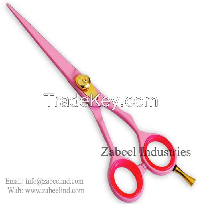 Professional Saloon Shears Razor Sharp Edge Pink Scissors By Zabeel Industries