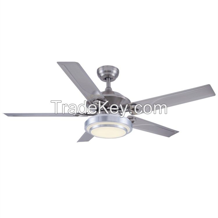 Sand nickel iron blades LED lamp ceiling fan