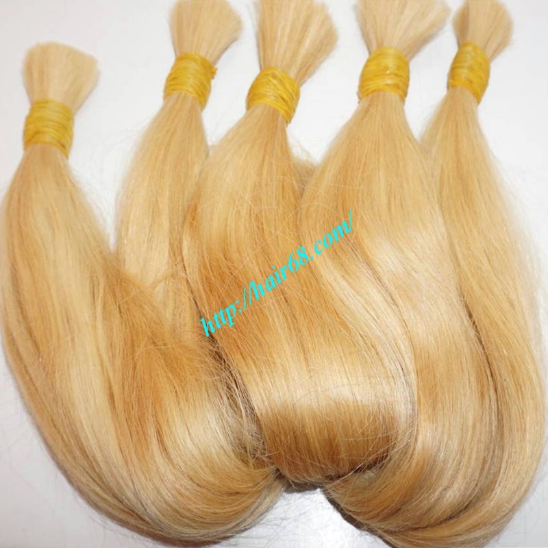 Bulk Straight, wave Blonde remy hair smooth