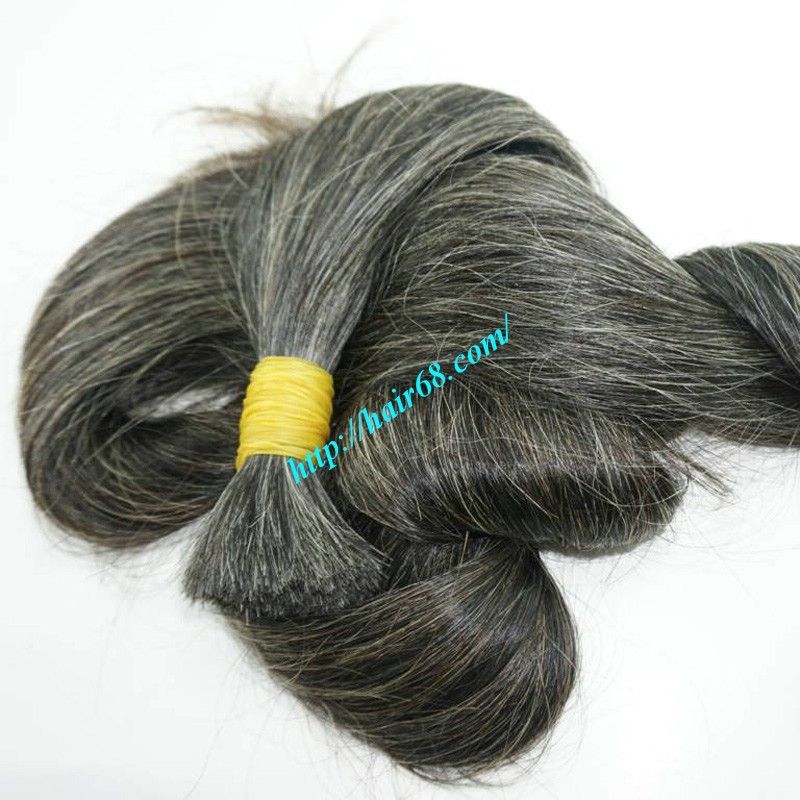 Bulk Straight, wave Gray virgin natural hair Full size