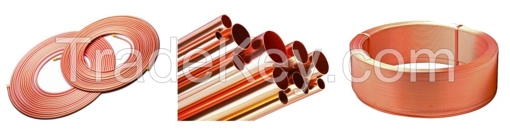 Copper tube C12200, C12000, C10200, panckae coil, LWC, straight available