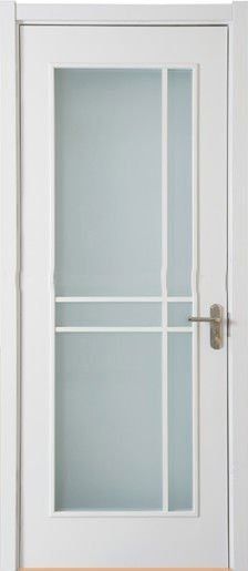 White primed frosted glass bathroom door