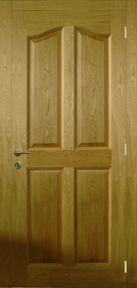 Red oak 4 panel interior door, stile and rail door