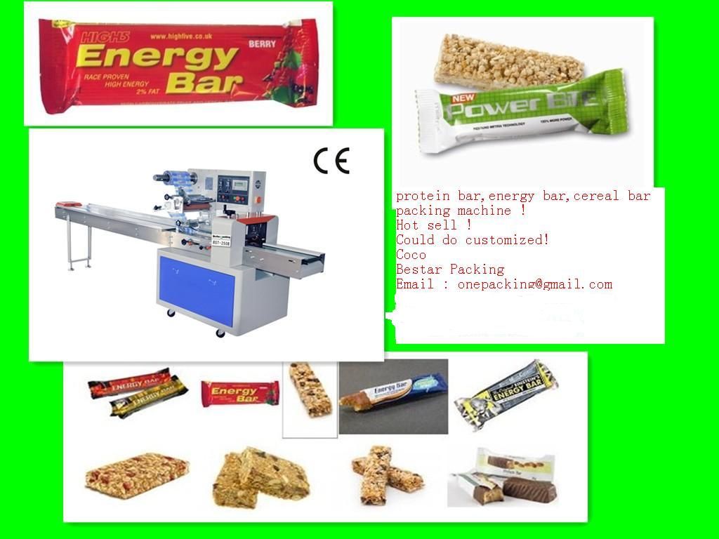 muesli bar flow pack machine with stainless steel cover/PLC controller