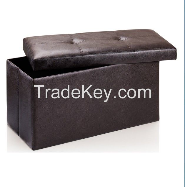 Folding storage ottoman, foldable storage double ottoman