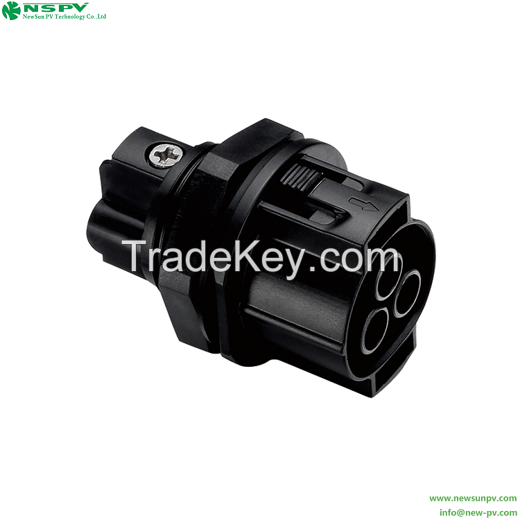 PV AC 3 Pins Connectors Panel Female Types Adapter For Solar System Solar AC connector