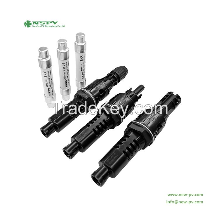 50A Solar Panel Fuse Connector IP68 Waterproof 1500VDC PV Panel Connector With Inline Fuse