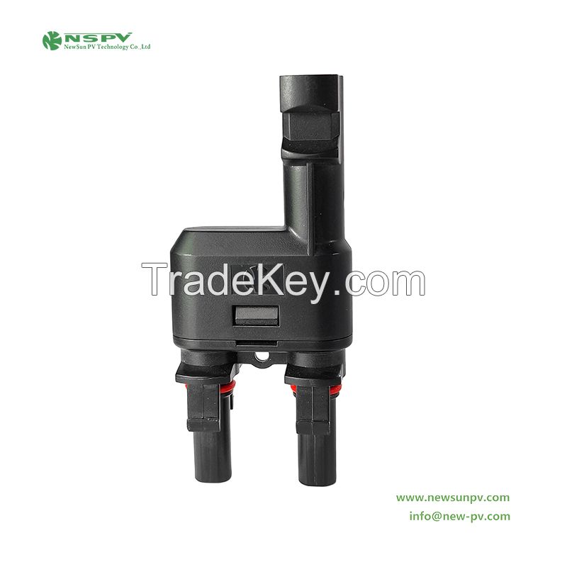 2 To 1 Solar Cable Connector 1000VDC Waterproof Photovoltaic Branch Connector For Solar Panel Connections