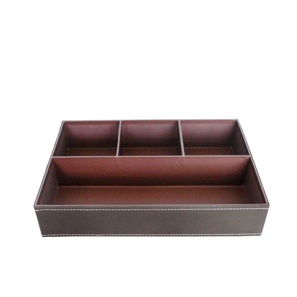 Faux Leather Desk Organizer, Leather Desktop Organizer