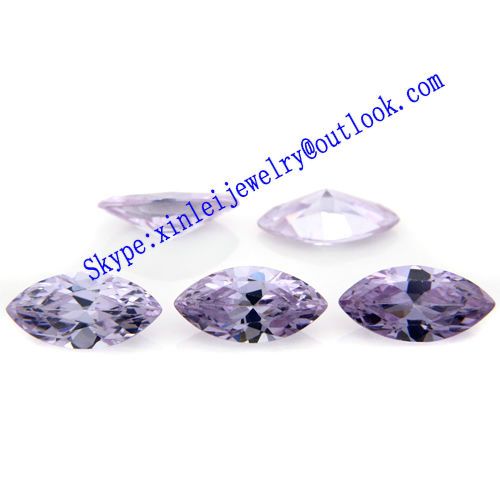 Marquise Zirconia Loose Gemstone Lav Color with All Size, Lav CZ marquise cut loose machine cut 3# color CZ