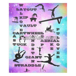 Gymnastics Skills Crosswords Fleece Blanket