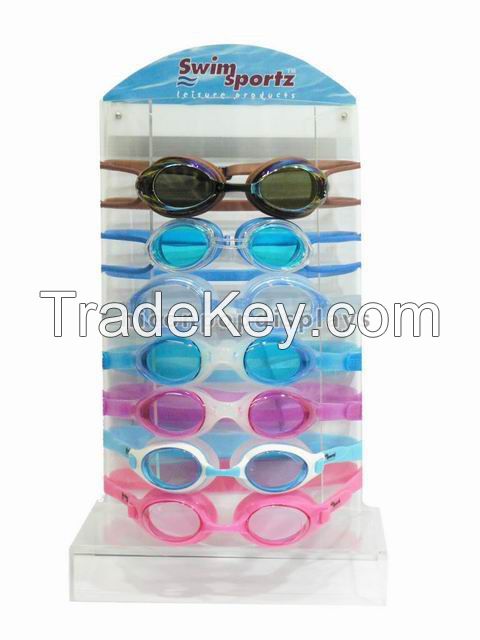 Quality Swimming Google Promotional Round Shape Table Top Pure Acrylic Display Stand For Goggles