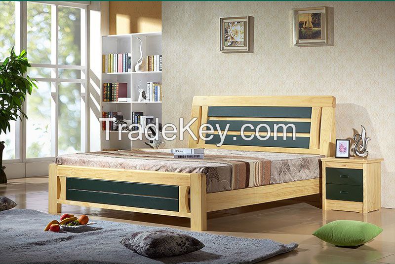 Modern fashion 1.5M 1.8M solid wood bed double bed marriage bed wedding bed