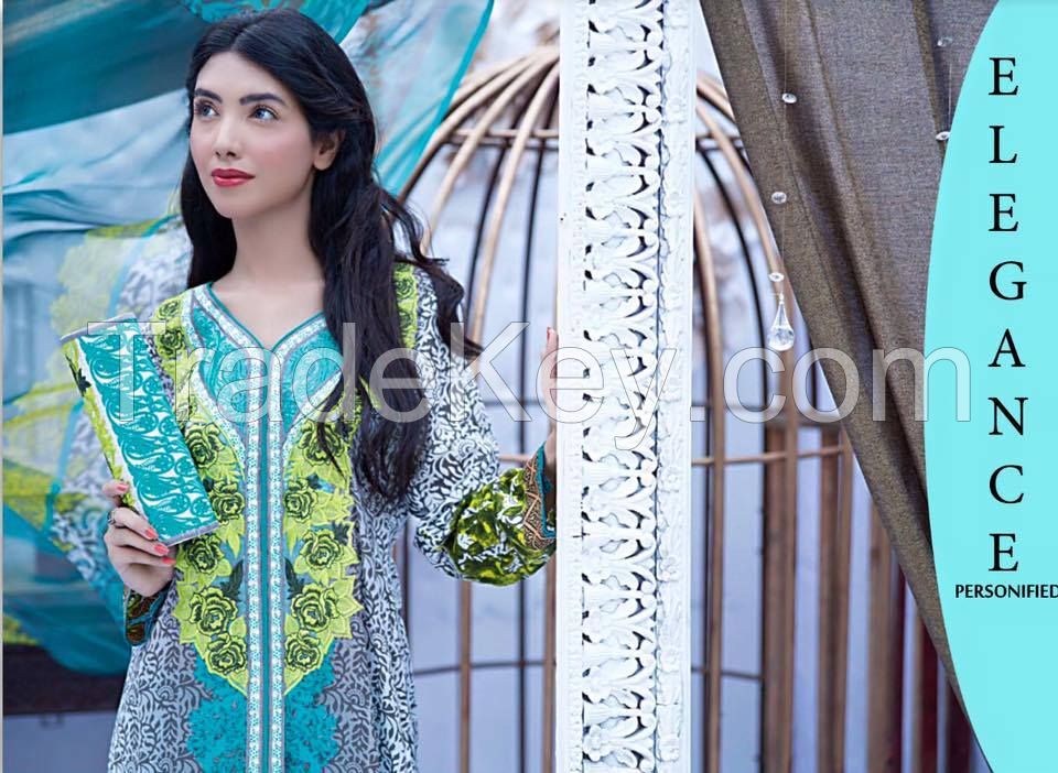 pakistani ladies, cotton, lawn , linen embroidered suits