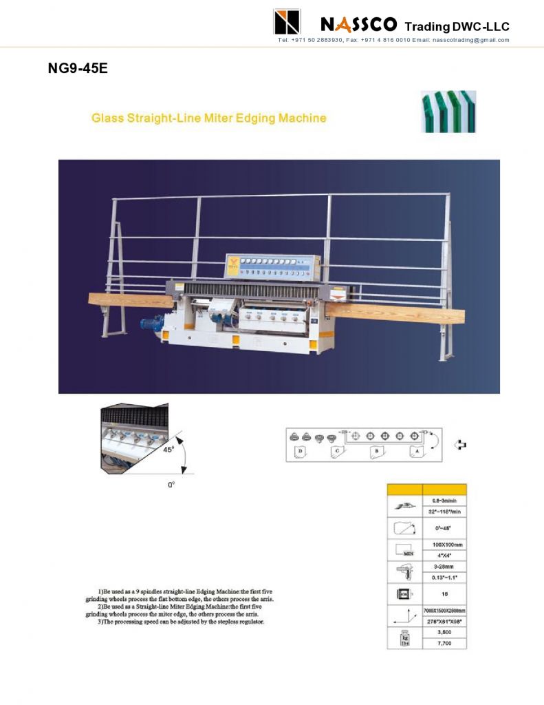 NG9-45E   Glass Edging Mitering Machine