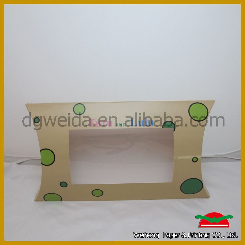 Folding recycled  window pillow box