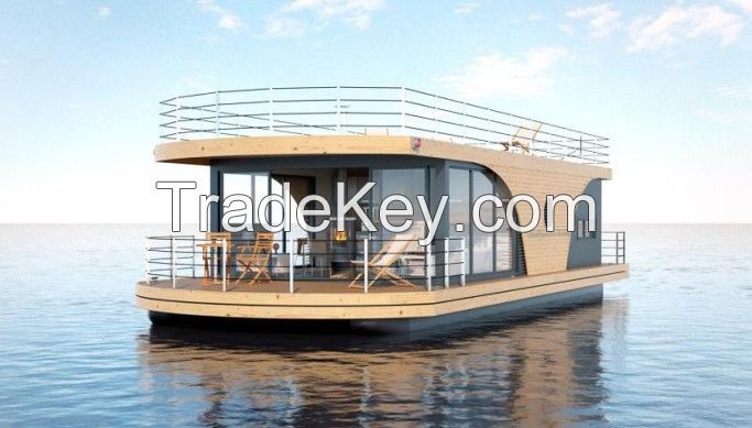 homeboat house boat Prefabricated House Floating Home Prefab Hotel Floating Restaurant Floating Hotel Modular Houses Luxurious Sea House Yacht Boat