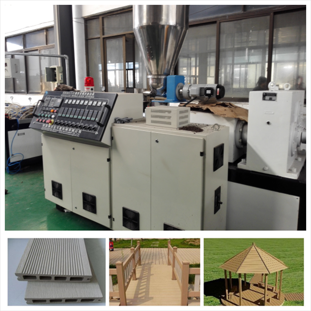 WPC PP PE decking profile making extrusion machine