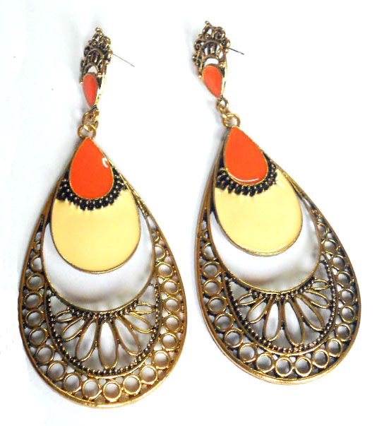 Fashion Alloy and Drip Oil Earrings, Popular  Women Jewelry and Accessories in Spring and Summer