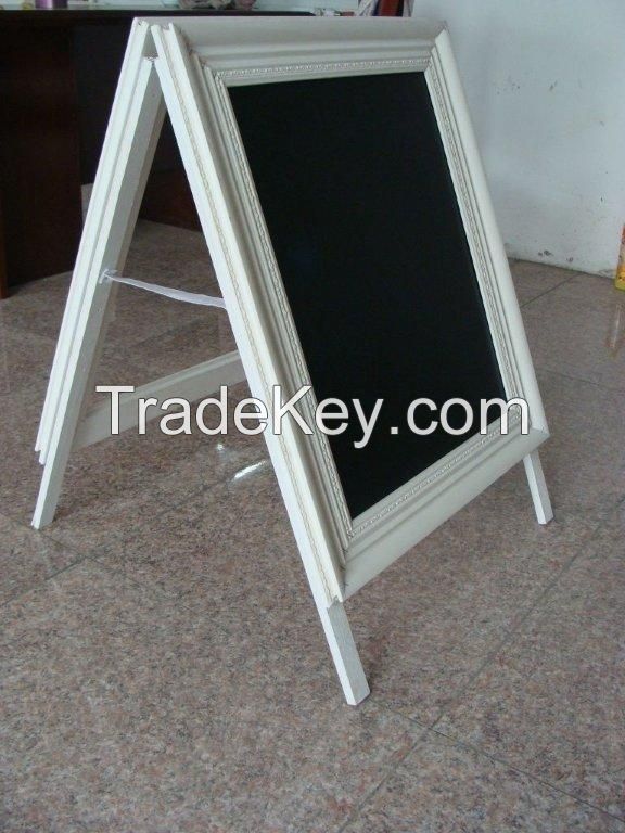 A-frame wooden chalkboard