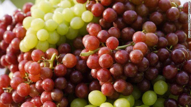 Fresh white and red Grapes