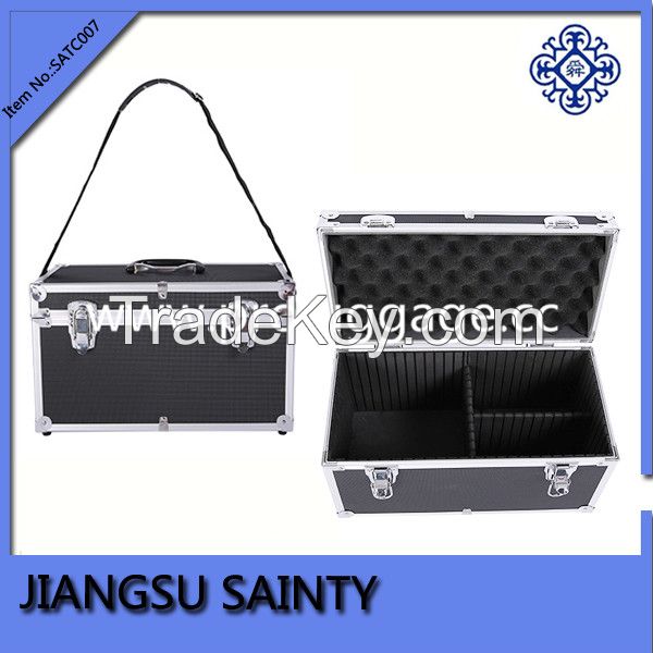 Black plastic hard case tool box ABS surface aluminum tool case