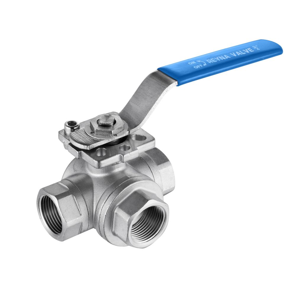 3 way Ball Valve With Direct Mounting Pad 1000WOG